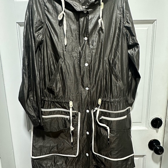 Nicholas K Metallic Drawstring Utility Jacket with Hood – Size M - Picture 3 of 7